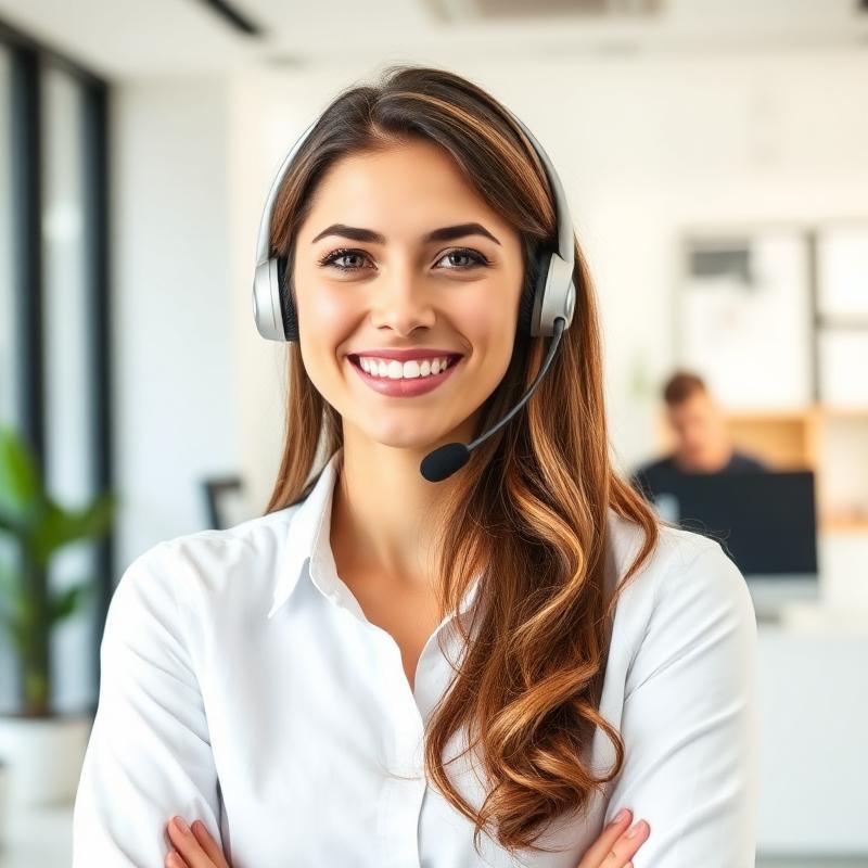 Licensed insurance agent wearing a headset